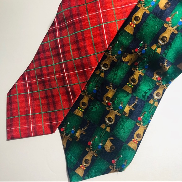 Lot of 2 Christmas neck ties - Picture 1 of 7